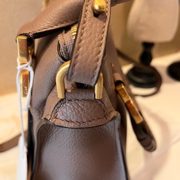 Medium Chloe Marcie Leather Satchel in desert taupe - Picture 2 of 9